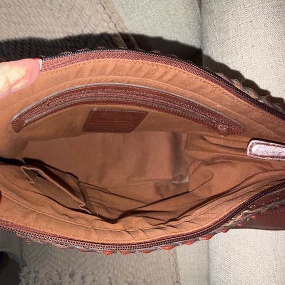 Authentic Fossil 1954 Woven Brown Leather Crossbody Adjustable strap 75082 - Picture 9 of 10